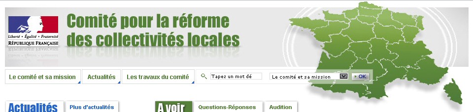 France vue par le Comité pour la réforme des collectivités locales