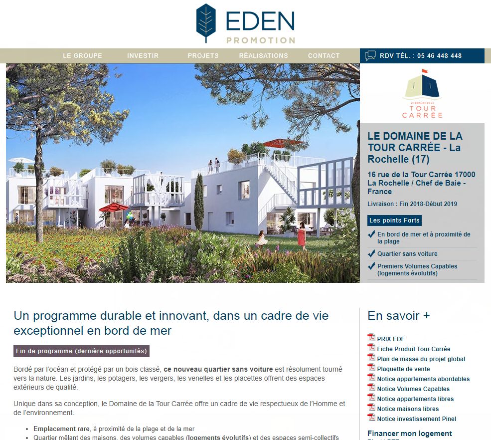 Le Domaine de la Tour Carrée vu depuis le site internet de promotion du projet.